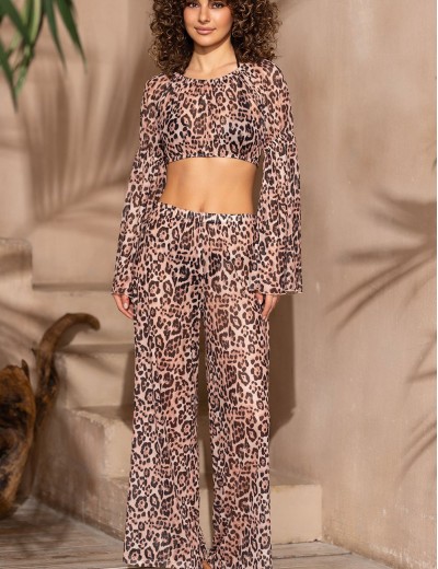 Комплект из леопардовой сетки Mia-Amore EVERLY 2385, Цвет: коричневый, Размеры: 2XL, изображение 3