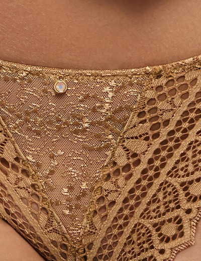 Кружевные стринги Empreinte 01151 CASSIOPEE голд, Цвет: голд, Размеры: M, изображение 4