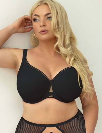 Бюстгальтер минимайзер Kris Line COTTON FLOWER BLACK Soft Pro Comfort, Цвет: черный, Размеры: 65I, изображение 3