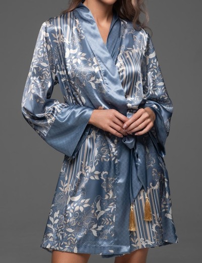 Короткий домашний халат Mia-Amore JANE 4653, Цвет: мультицвет, Размеры: 2XL/3XL, изображение 4