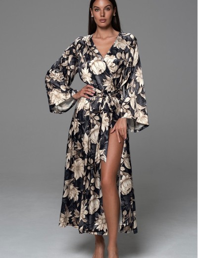 Длинный халат-пеньюар Mia-Amore DENISA 4869, Цвет: мультицвет, Размеры: 2XL/3XL, изображение 4