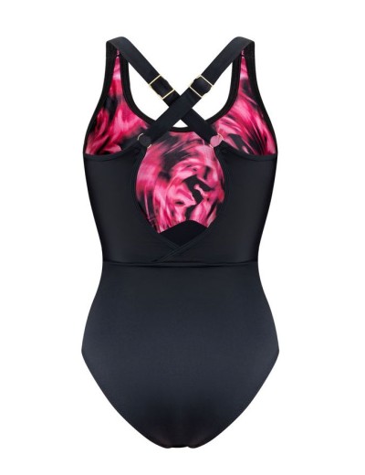 Купальник для бассейна Kris Line BARBADOS body soft full cup, Цвет: черный+фуксия, Размеры: 100E, изображение 6