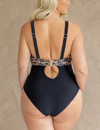 Слитный купальник бандо Kris Line MAUI body balconette MHM, Цвет: леопард, Размеры: 90H, изображение 6