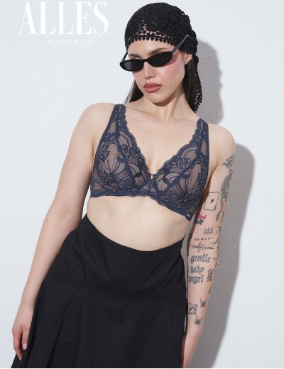 Бюстгальтер на большую грудь Alles INDIGO AFFAIR M Plus bralette темно-синий, Цвет: темно-синий, Размеры: 65I, изображение 9