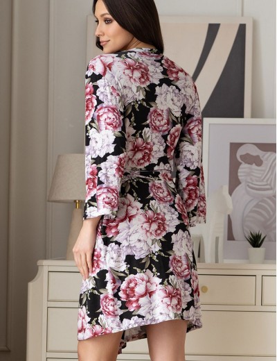 Трикотажный халат Mia-Amore ABBEY 5553 черный, Цвет: черный, Размеры: 2XL/3XL, изображение 2