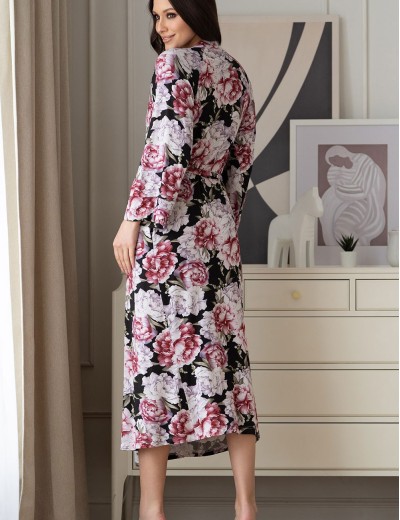 Длинный трикотажный халат Mia-Amore ABBEY 5559 черный, Цвет: черный, Размеры: 2XL/3XL, изображение 2