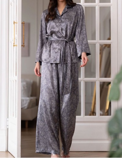 Шелковая пижама Mia-Amore DIORA 4996 графит, Цвет: графит, Размеры: 4XL, изображение 3