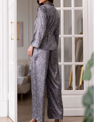 Шелковая пижама Mia-Amore DIORA 4996 графит, Цвет: графит, Размеры: 4XL, изображение 2