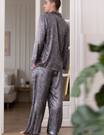 Мужская шелковая пижама Mia-Amore DIORA 4997 графит, Цвет: графит, Размеры: 4XL, изображение 2