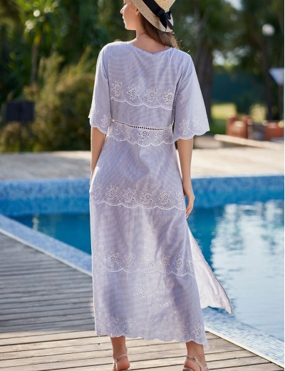 Длинное платье-халат Mia-Amore DOMINICANA 1406, Цвет: голубой, Размеры: M, изображение 4