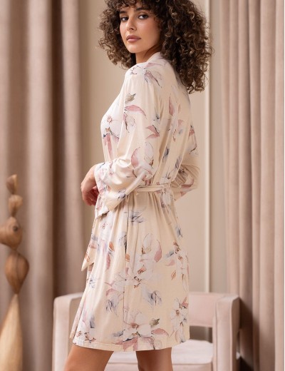 Короткий запашной халат Mia-Amore NYMPHEA 5843, Цвет: пастельный, Размеры: 2XL/3XL, изображение 2