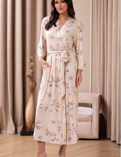 Длинный запашной халат Mia-Amore NYMPHEA 5849, Цвет: пастельный, Размеры: S/M, изображение 4