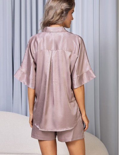 Атласная пижама рубашка с шортами Mia-Amore FLORENCE 2354, Цвет: карамель, Размеры: 3XL, изображение 2