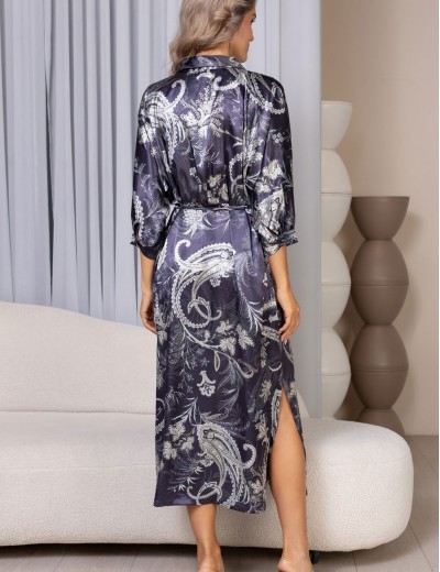 Рубашка с тонким поясом Mia-Amore JULIET 4908 черника, Цвет: черника, Размеры: M, изображение 4