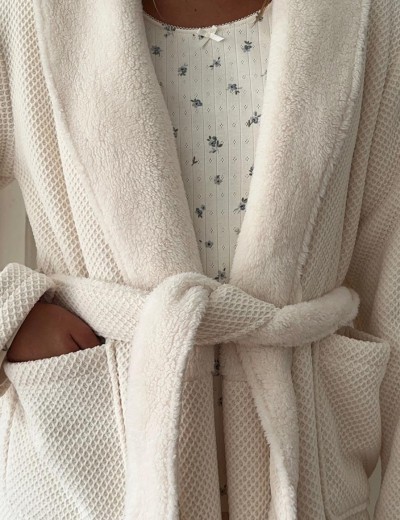 Тёплый халат Aruelle ALESSA, Цвет: кремовый, Размеры: S, изображение 4