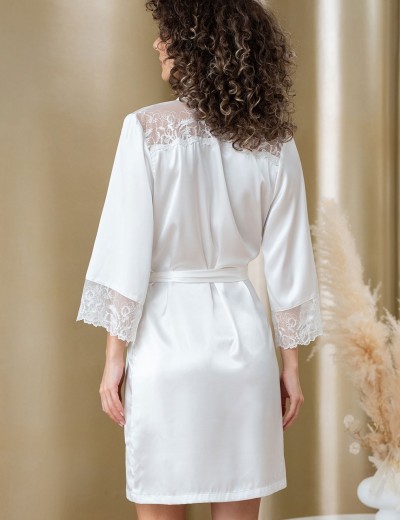 Шелковый халат-кимоно Mia-Amore AMANDA 3633 белый, Цвет: белый, Размеры: 2XL/3XL, изображение 2