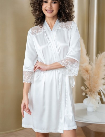 Шелковый халат-кимоно Mia-Amore AMANDA 3633 белый, Цвет: белый, Размеры: 2XL/3XL, изображение 4