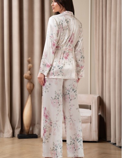Пижама-двойка с цветами Mia-Amore FELICIA 9036, Цвет: молочный, Размеры: 2XL, изображение 2