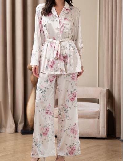 Пижама-двойка с цветами Mia-Amore FELICIA 9036, Цвет: молочный, Размеры: 2XL, изображение 3