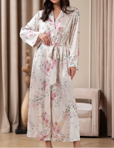 Длинный халат на пуговицах Mia-Amore FELICIA 9037, Цвет: молочный, Размеры: 3XL, изображение 4