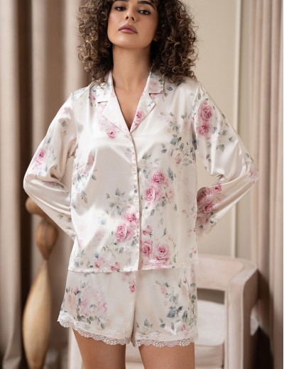 Пижама рубашка с шортами Mia-Amore FELICIA 9046, Цвет: молочный, Размеры: 2XL, изображение 4
