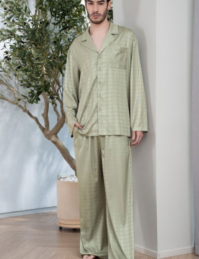 Мужская классическая пижама Mia-Amore TOSCANA 3931, Цвет: оливковый, Размеры: 3XL, изображение 3