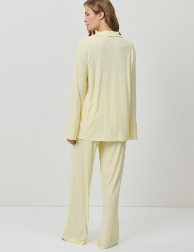 Пижама с брюками из модала Aruelle CASSIA, Цвет: жёлтый, Размеры: M, изображение 3