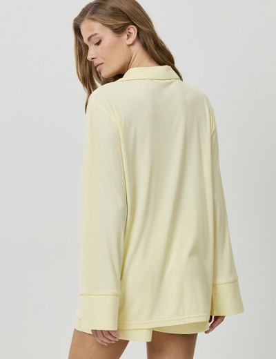 Пижама с шортами из модала Aruelle CASSIA, Цвет: жёлтый, Размеры: S, изображение 2