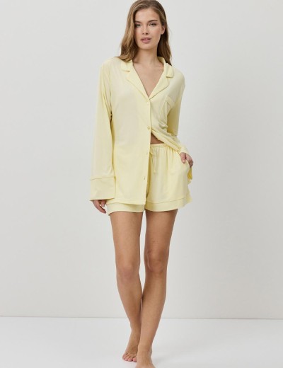 Пижама с шортами из модала Aruelle CASSIA, Цвет: жёлтый, Размеры: S, изображение 4