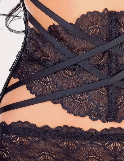 Кружевной комплект-тройка OPIUM ISTINTO 314, Цвет: черный, Размеры: S/M/L, изображение 7 Кружевной комплект-тройка OPIUM ISTINTO 314, Цвет: черный, Размеры: S/M/L, изображение 7