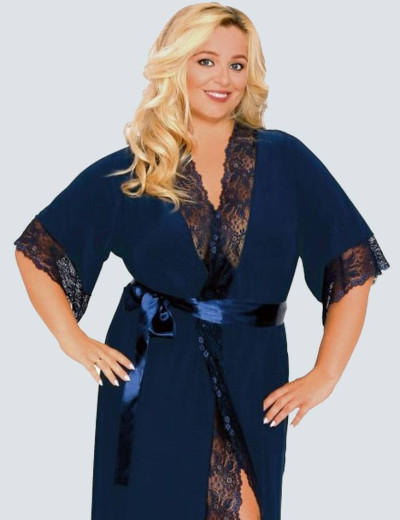 Длинный пеньюар Akcent 505 индиго, Цвет: индиго, Размеры: L, изображение 3