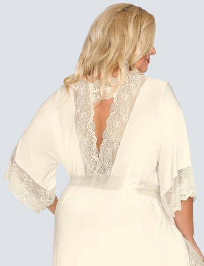 Длинный пеньюар Akcent 505 экрю, Цвет: экрю, Размеры: L, изображение 4