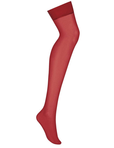 Чулки Obsessive S800 STOCKINGS рубиновый, Цвет: рубиновый, Размеры: L/XL, изображение 3
