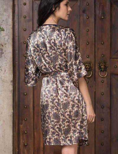 Халат-кимоно шелковый Mia-Amore PERSIA 3403, Цвет: золотистый, Размеры: L/XL, изображение 2