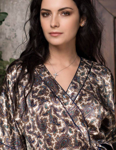 Халат-кимоно шелковый Mia-Amore PERSIA 3403, Цвет: золотистый, Размеры: L/XL, изображение 3