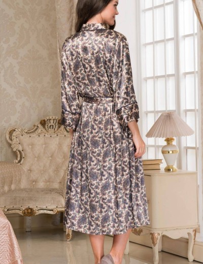 Длинный шелковый халат-кимоно Mia-Amore PERSIA 3409, Цвет: золотистый, Размеры: 2XL/3XL, изображение 2