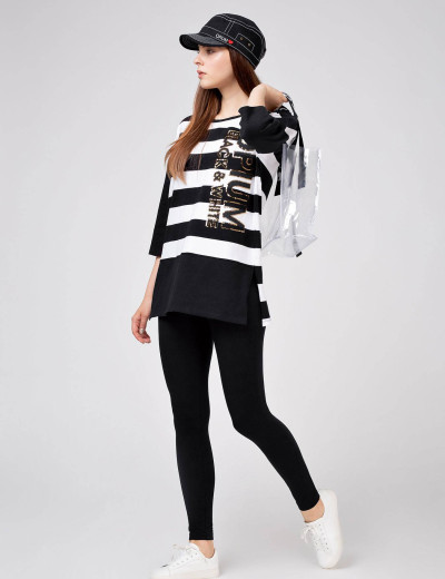 Леггинсы хлопковые Opium PF-18, Цвет: черный, Размеры: S, изображение 4