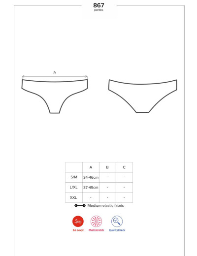 Трусы бразилиана Obsessive 867 PANTIES, Цвет: черный, Размеры: S/M, изображение 5