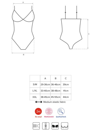 Эротическое боди Obsessive 867 TEDDY, Цвет: черный, Размеры: 2XL, изображение 5