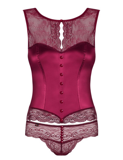 Корсет c трусиками Obsessive MIAMOR CORSET рубиновый, Цвет: рубиновый, Размеры: S/M, изображение 3