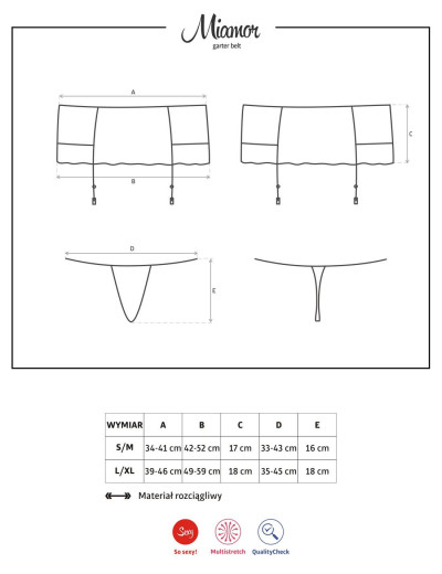 Пояс для чулок с трусиками Obsessive MIAMOR GARTER BELT черный, Цвет: черный, Размеры: S/M, изображение 6
