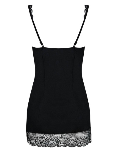 Сексуальная сорочка Obsessive MIAMOR CHEMISE черный, Цвет: черный, Размеры: S/M, изображение 4