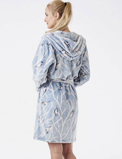 Теплый флисовый халат Key LGD 892, Цвет: голубой, Размеры: L/XL, изображение 2