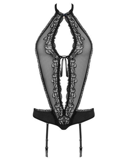 Эротическое боди Obsessive 830 TEDDY с пажами, Цвет: черный, Размеры: L/XL, изображение 4