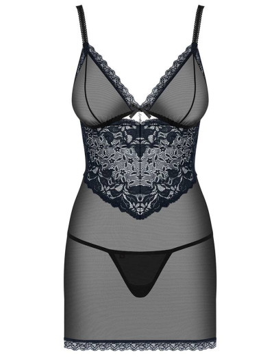 Сексуальная сорочка Obsessive 866 CHEMISE, Цвет: черный, Размеры: S/M, изображение 3