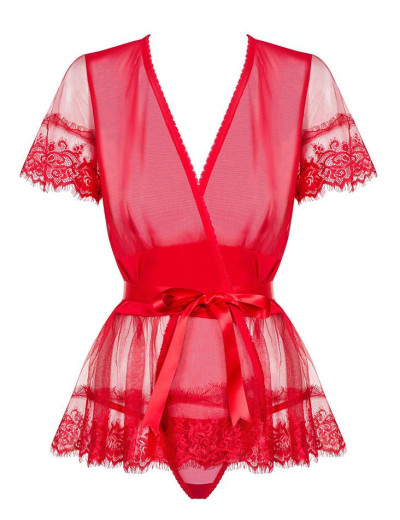 Сексуальный пеньюар Obsessive 870 PEI, Цвет: красный, Размеры: S/M, изображение 3