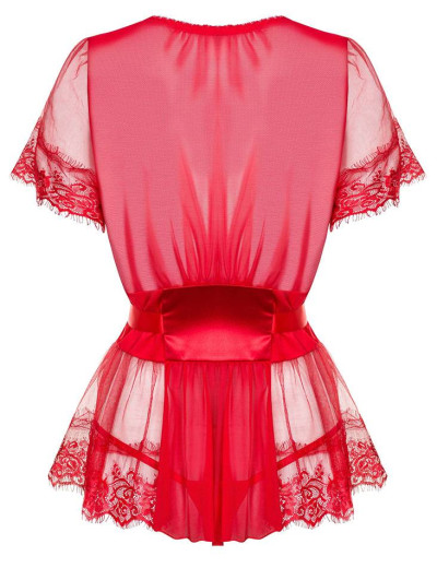 Сексуальный пеньюар Obsessive 870 PEI, Цвет: красный, Размеры: S/M, изображение 4