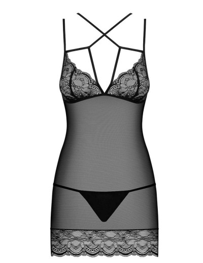 Сексуальная сорочка Obsessive FRIVOLLA CHEMISE, Цвет: черный, Размеры: S/M, изображение 3 Сексуальная сорочка Obsessive FRIVOLLA CHEMISE, Цвет: черный, Размеры: S/M, изображение 3