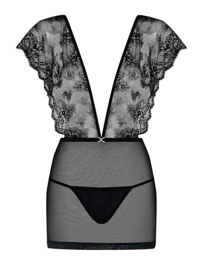Сексуальная сорочка Obsessive MEROSSA CHEMISE, Цвет: черный, Размеры: L/XL, изображение 3