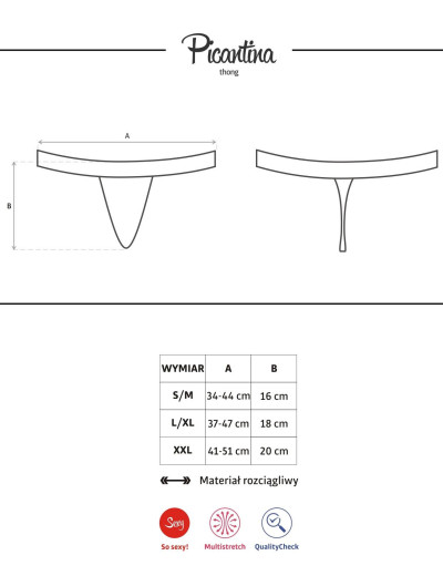 Трусики стринги Obsessive PICANTINA THONG, Цвет: черный, Размеры: S/M, изображение 7